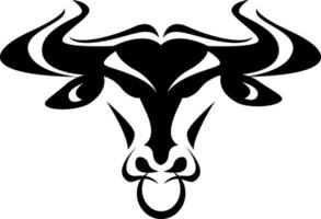 Ox head tattoo, tattoo illustration, vector on a white background.