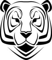 Tiger face tattoo, tattoo illustration, vector on a white background.