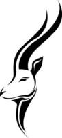 Antelope animal tattoo, tattoo illustration, vector on a white background.