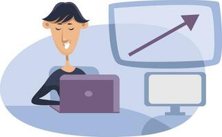 Office worker, illustration, vector on a white background.