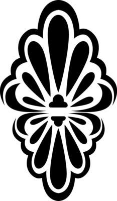 Abstract flower shape tattoo, tattoo illustration, vector on a white background.