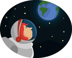 astronauta en el espacio, ilustración, vector sobre fondo blanco.