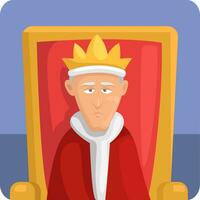 King on the throne, illustration, vector on a white background.