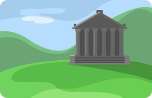 Stone temple, illustration, vector on a white background.