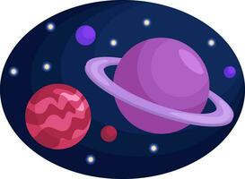 Planets in space, illustration, vector on a white background.