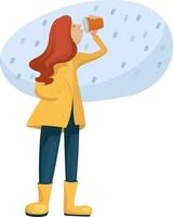 Rainy day, illustration, vector on a white background.