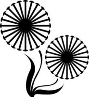 Dandelion tattoo, tattoo illustration, vector on a white background.