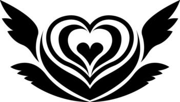 Heart tattoo, tattoo illustration, vector on a white background.