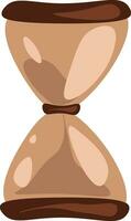 Brown colored hourglass, vector color illustration.