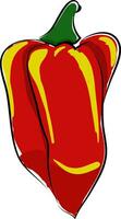 A red pepper, vector color illustration.