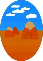 A stack of hay in a blue sky, vector color illustration.