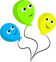 Colorful happy balloons, vector color illustration.