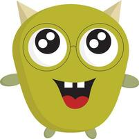 A green baby monster, vector color illustration.