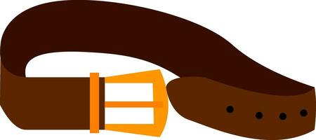 A brown belt, vector color illustration.