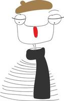 A man with big eyes, vector color illustration.