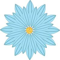 A blue flower, vector color illustration.