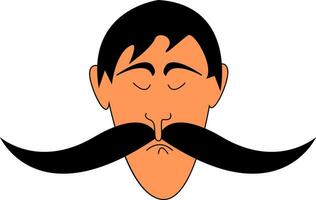 Man with big mustaches illustration vector on white background