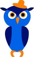 Blue owl with orange hat vector