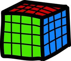 Rubik's cube 4x4 illustration vector on white background