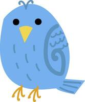 Little blue bird vector illustration