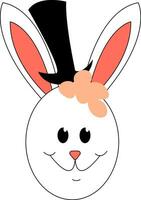 Bunny wearing cylinder hat vector illustarion