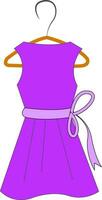 Purple dress on hanger vector