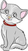 Cute grey cat vector