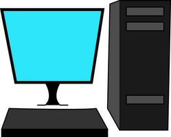 Desktop computer vector illustration