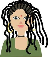 Girl with dreads vector illustration