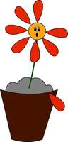 Flower losing his red petals vector