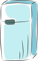 Baby blue colored fridge vector illustration