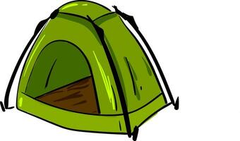 Green camping tent vector illustration