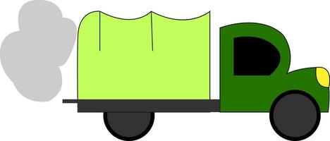 Green truck vector illustration