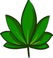 Big marijuana leaf illustration vector on white background