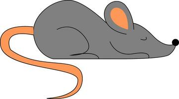 Mouse sleeping illustration vector on white background