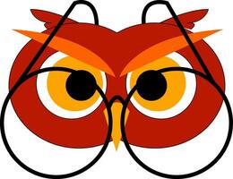 Owl with glasses illustration vector on white background