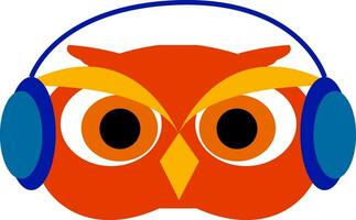 Owl in glasses illustration vector on white background