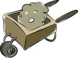 Wheelbarrow illustration vector on white background