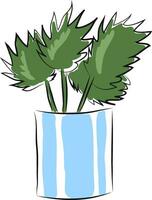 plantas en maceta ilustración vector en blanco antecedentes