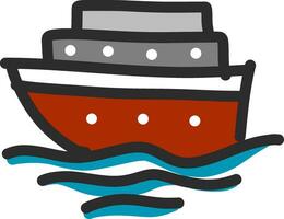 Red boat illustration vector on white background