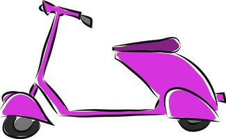 púrpura scooter ilustración vector en blanco antecedentes
