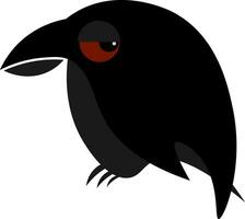 Raven illustration vector on white background