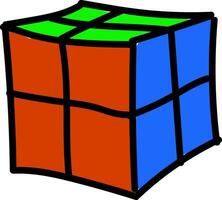 Rubik's cube 2x2 illustration vector on white background