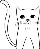 Sad kitty illustration vector on white background