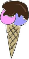 chocolate cone vector or color illustration