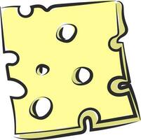 A piece of a cheese vector or color illustration