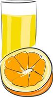 An orange juice vector or color illustration