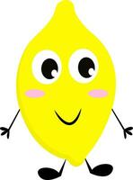 Smiling lemon vector or color illustration