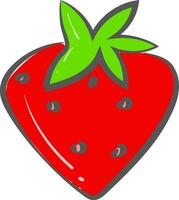 Strawberry brooch vector or color illustration