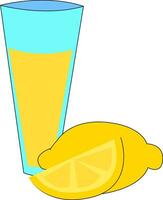 A glass of lemon juice vector or color illustration